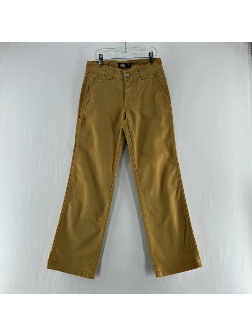Dickies Carpenter Painter Utility Pants Girls Sz12 Mid Rise Straight Twill Brown